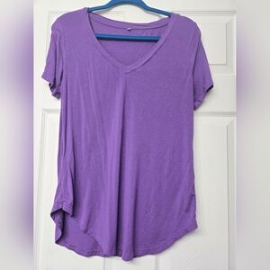 Purple V-Neck Women's Top